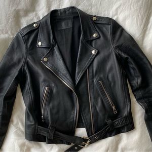 Black leather jacket